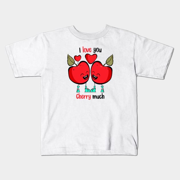 Cherry Lover Kids T-Shirt by Art by Nabes